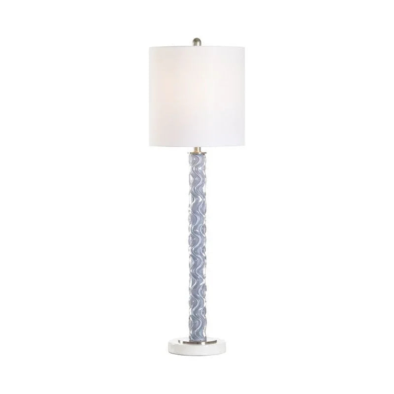 Emily Grey Marble Three - Dimensional Pattern Table Lamp - LOOMLAN - Chelsea House - Table Lamps