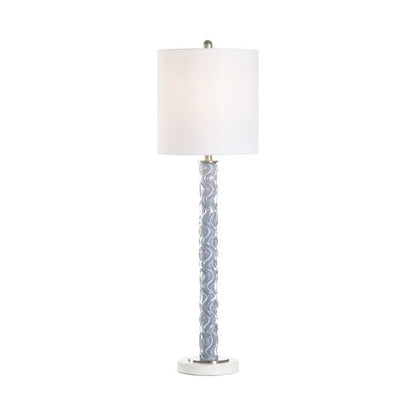 Emily Grey Marble Three - Dimensional Pattern Table Lamp - LOOMLAN - Chelsea House - Table Lamps