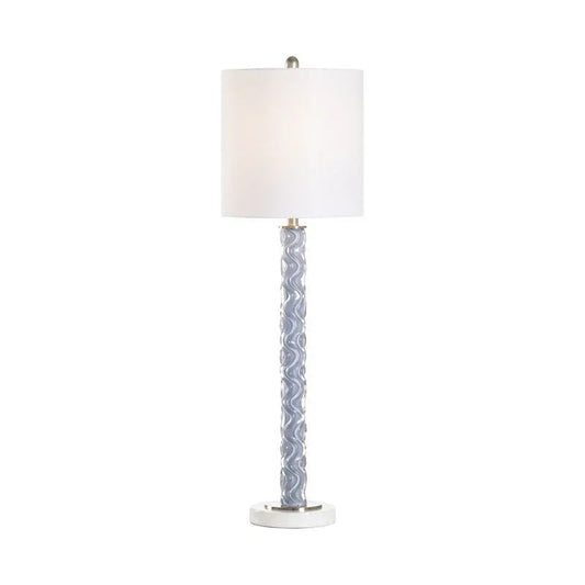 Emily Grey Marble Three - Dimensional Pattern Table Lamp - LOOMLAN - Chelsea House - Table Lamps