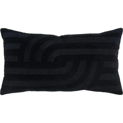 Emy Embroidered Abstract Lumbar Pillow Covers Insert - LOOMLAN - LOOMLAN - Throw Pillows