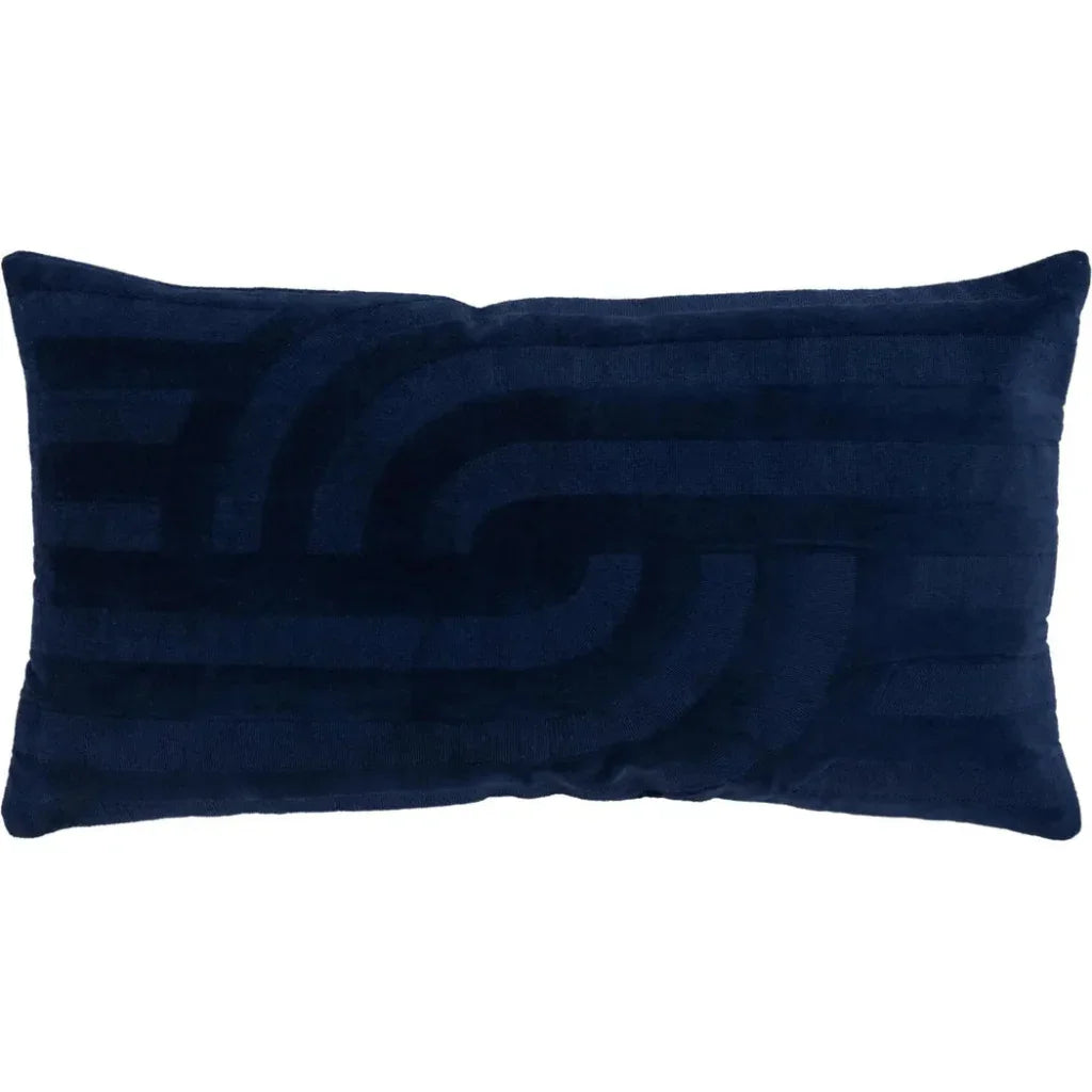 Emy Embroidered Abstract Lumbar Pillow Covers Insert - LOOMLAN - LOOMLAN - Throw Pillows