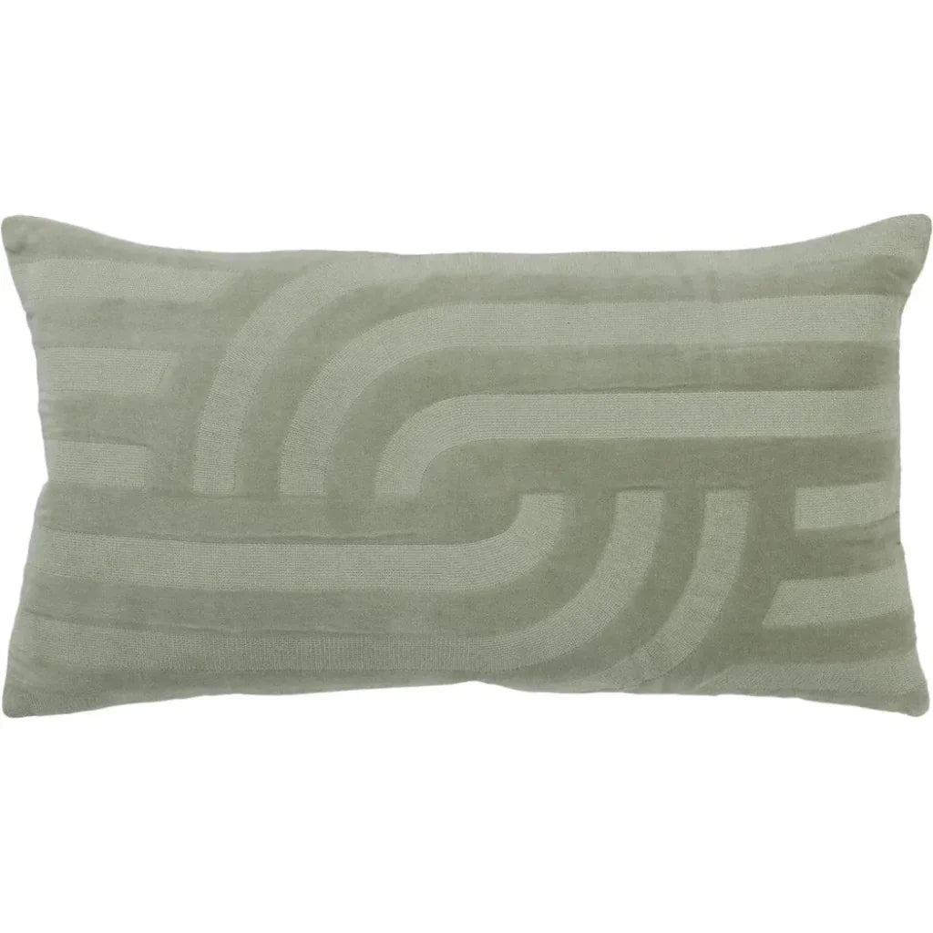 Emy Embroidered Abstract Lumbar Pillow Covers Insert - LOOMLAN - LOOMLAN - Throw Pillows