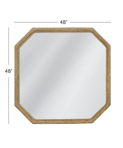 Endora Rope Design Framed Wall Mirror - LOOMLAN - Bassett Mirror - Wall Mirrors