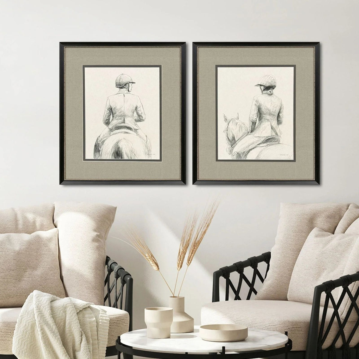 English Rider Wood Framed Wall Art 2PC -- view 2