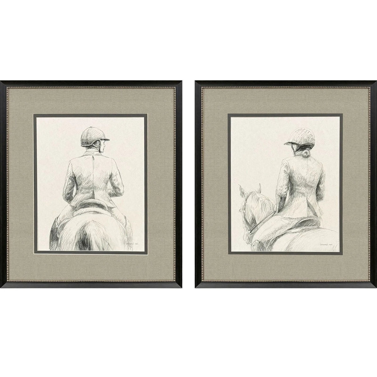 English Rider Wood Framed Wall Art 2PC