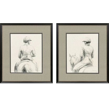 English Rider Wood Framed Wall Art 2PC