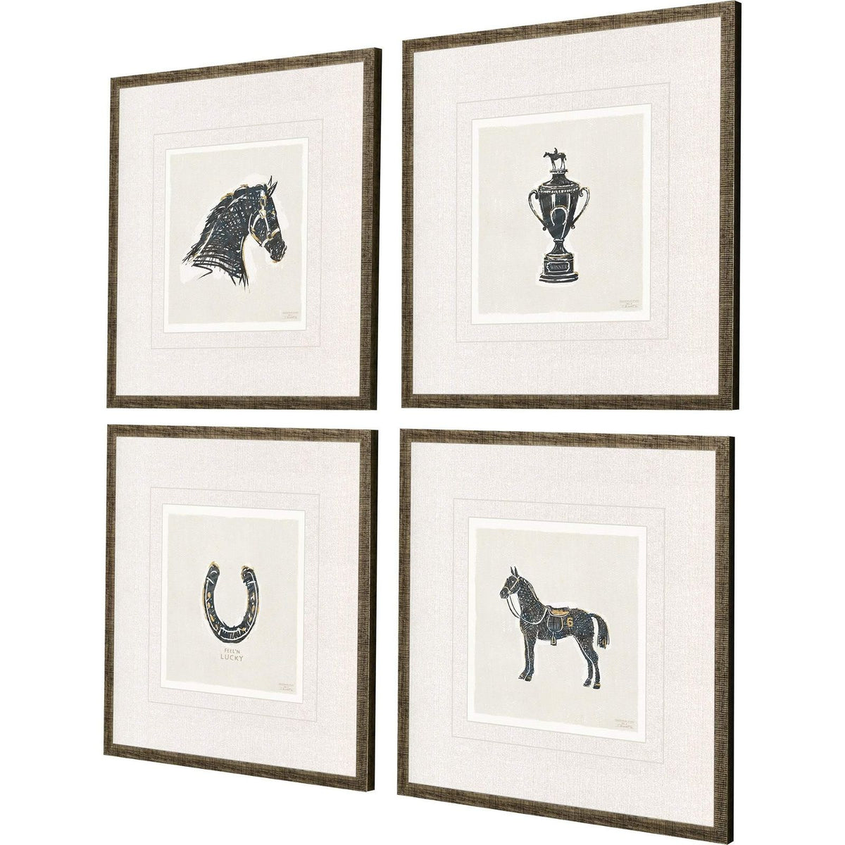 Equestrian Black Framed Wall Art 4PC -- view 3