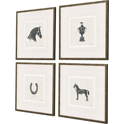 Equestrian Black Framed Wall Art 4PC -- view 3