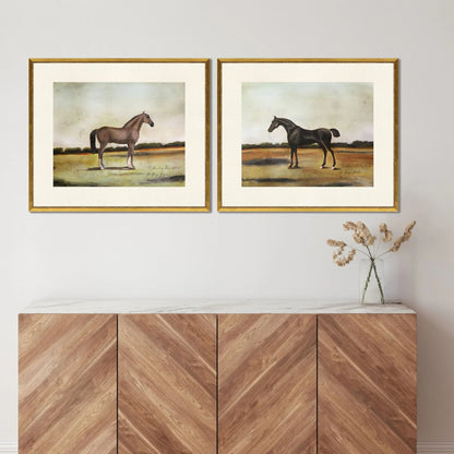 Equestrian Wood Frame Multi Canvas Art 2PC