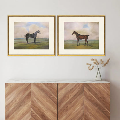 Equestrian Wood Frame Multi Canvas Art 2PC