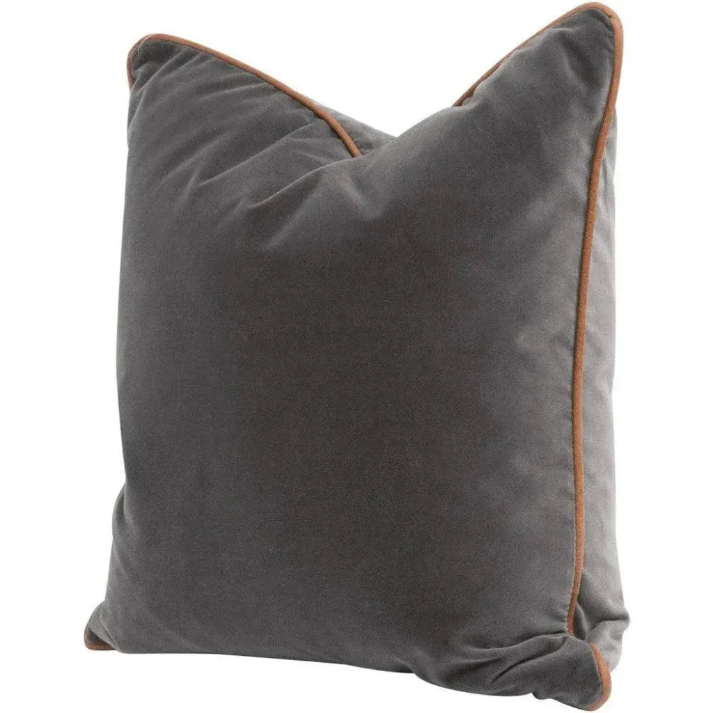 Essential Dove Velvet Piping Throw Pillow Insert - 2PC - LOOMLAN - Essentials For Living - Throw Pillows