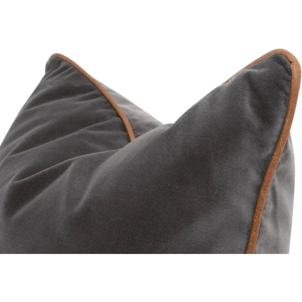 Essential Dove Velvet Piping Throw Pillow Insert - 2PC - LOOMLAN - Essentials For Living - Throw Pillows