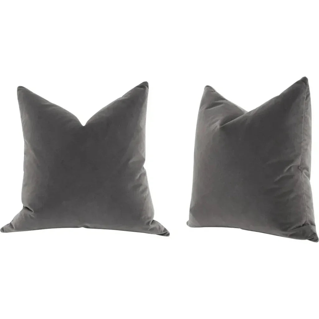 Essential Dove Velvet Throw Pillow Insert - 2PC - LOOMLAN - Essentials For Living - Throw Pillows