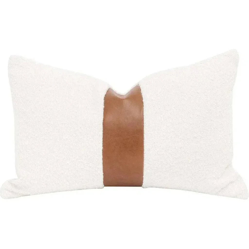 Essential White Boucle Stripe Lumbar Throw Pillow - 2PC - LOOMLAN - Essentials For Living - Throw Pillows
