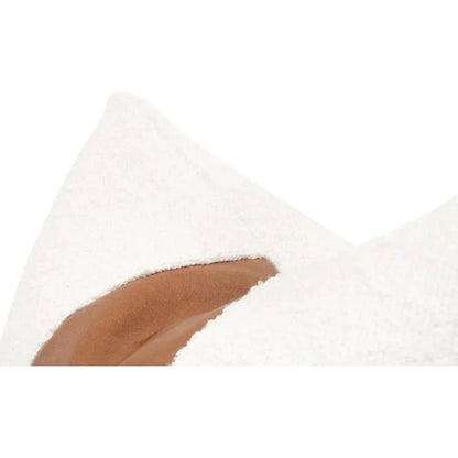 Essential White Boucle Stripe Throw Pillow Insert - 2PC - LOOMLAN - Essentials For Living - Throw Pillows