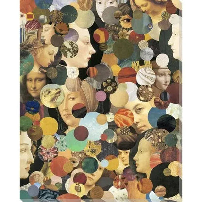 Euphoric Reverie Abstract Faces Canvas Art Outdoor - LOOMLAN - LOOMLAN - Canvas Art