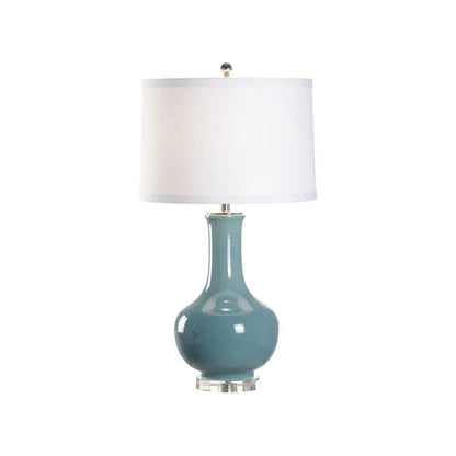 Eva Teal Classic Ceramic Base Table Lamp - LOOMLAN - Wildwood - Table Lamps