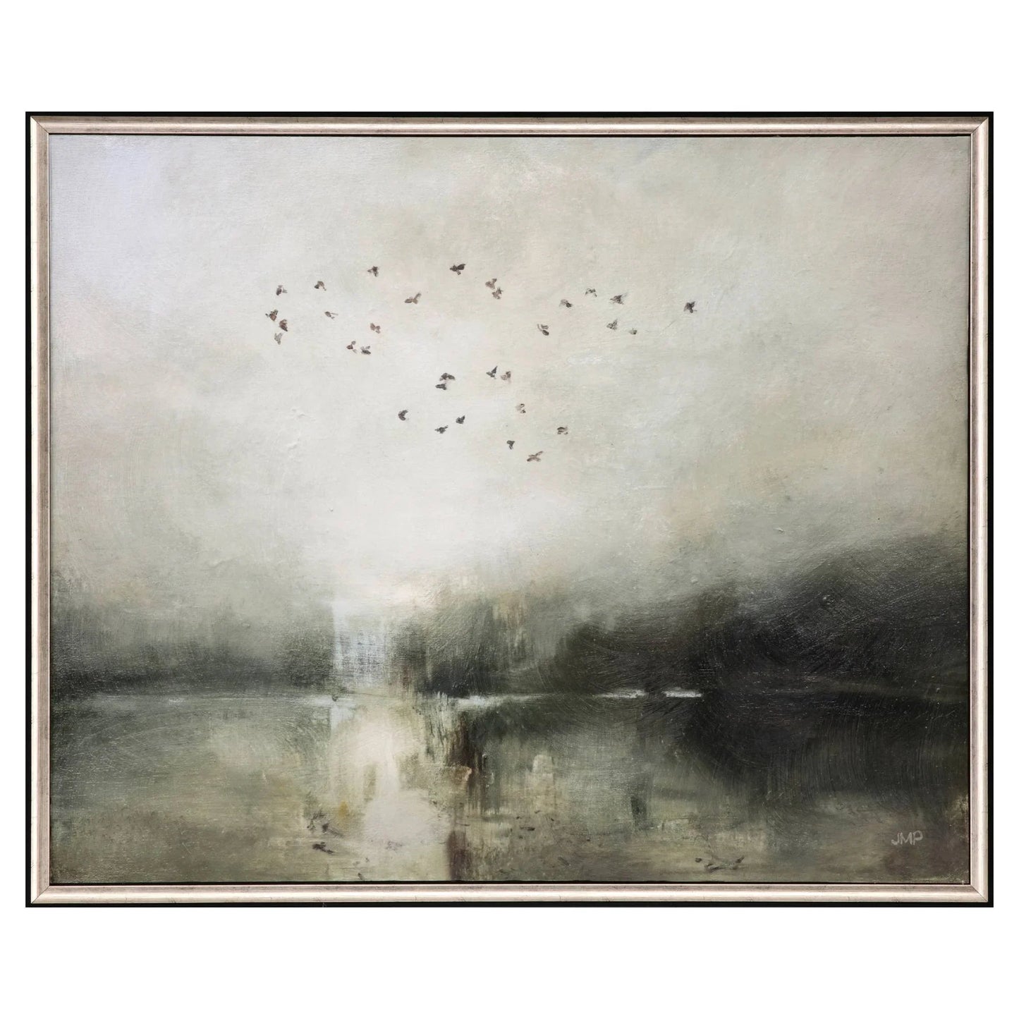 Evening Flight Green Canvas Art