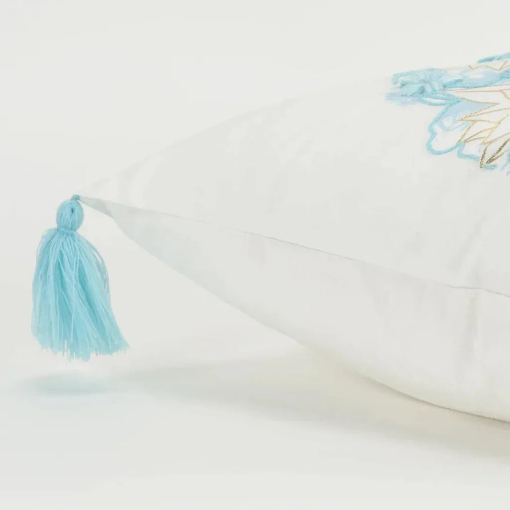 LOOMLAN Evie White Aqua Throw Pillow Down Insert