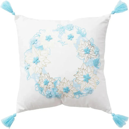 LOOMLAN Evie White Aqua Throw Pillow Down Insert