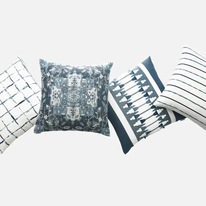 Exciter Embroidery Blue White Large Throw Pillow Insert - LOOMLAN - D.V. Kap - Throw Pillows