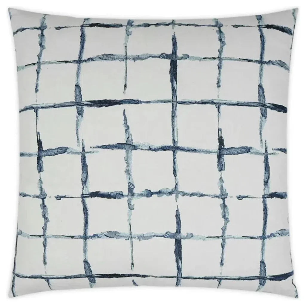 Exciter Embroidery Blue White Large Throw Pillow Insert - LOOMLAN - D.V. Kap - Throw Pillows