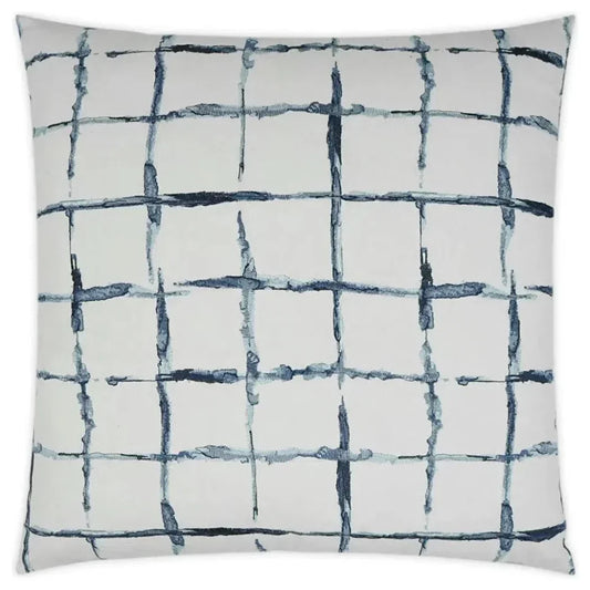 Exciter Embroidery Blue White Large Throw Pillow Insert - LOOMLAN - D.V. Kap - Throw Pillows