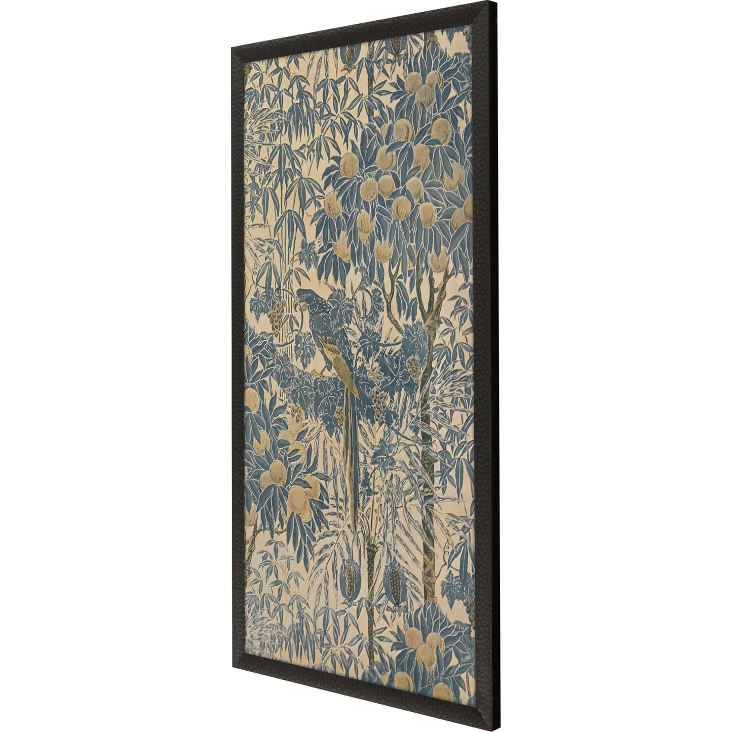 Exotic Elegance I Wood Frame Blue Canvas Art