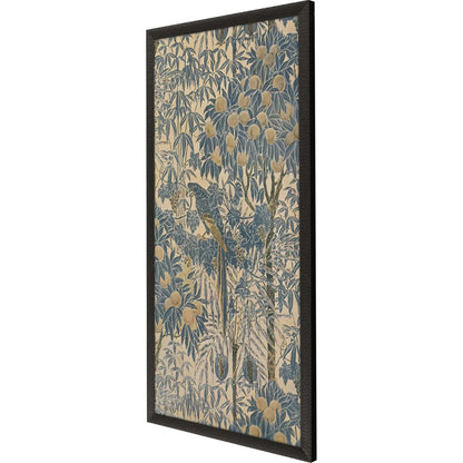 Exotic Elegance I Wood Frame Blue Canvas Art