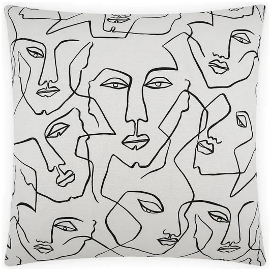 Face Up White Throw Pillow With Insert - LOOMLAN - D.V. Kap - Throw Pillows