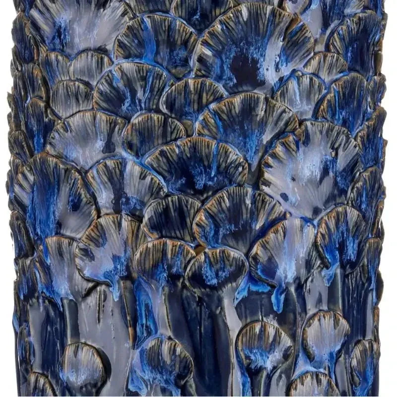 Fairmont Dark Blue Textured Table Lamp - LOOMLAN - Currey & Co - Table Lamps