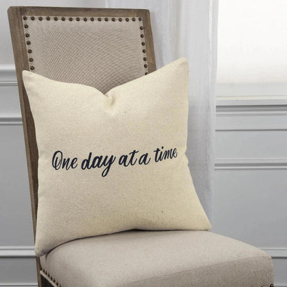 LOOMLAN Faith Square Inked Brown Throw Pillow Cover With Insert