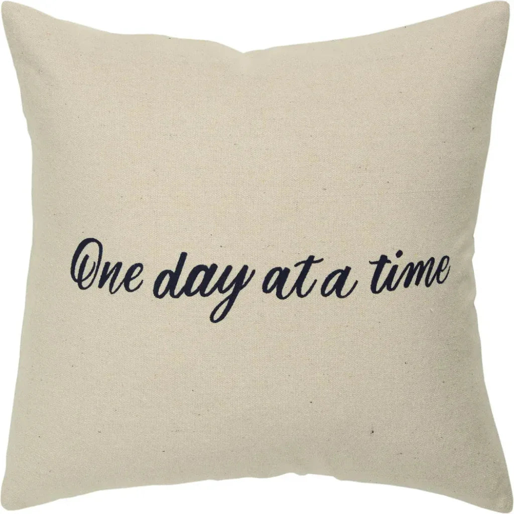 LOOMLAN Faith Square Inked Brown Throw Pillow Cover With Insert