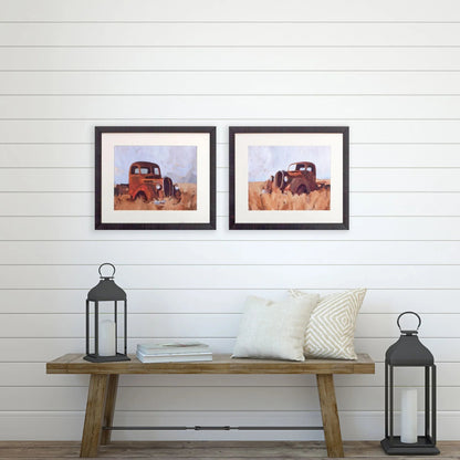 Farm Truck Brown Canvas Art 2PC