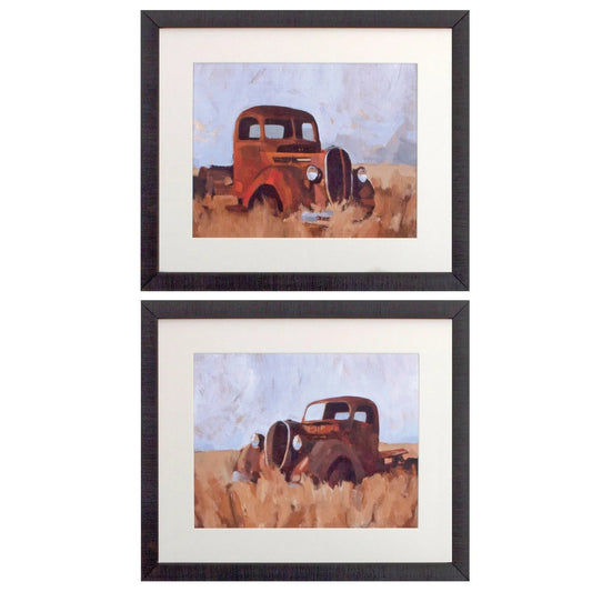Farm Truck Brown Canvas Art 2PC