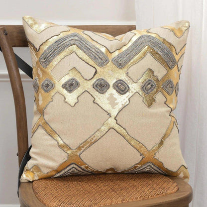LOOMLAN Farro Gold Metallic Pillow With Insert