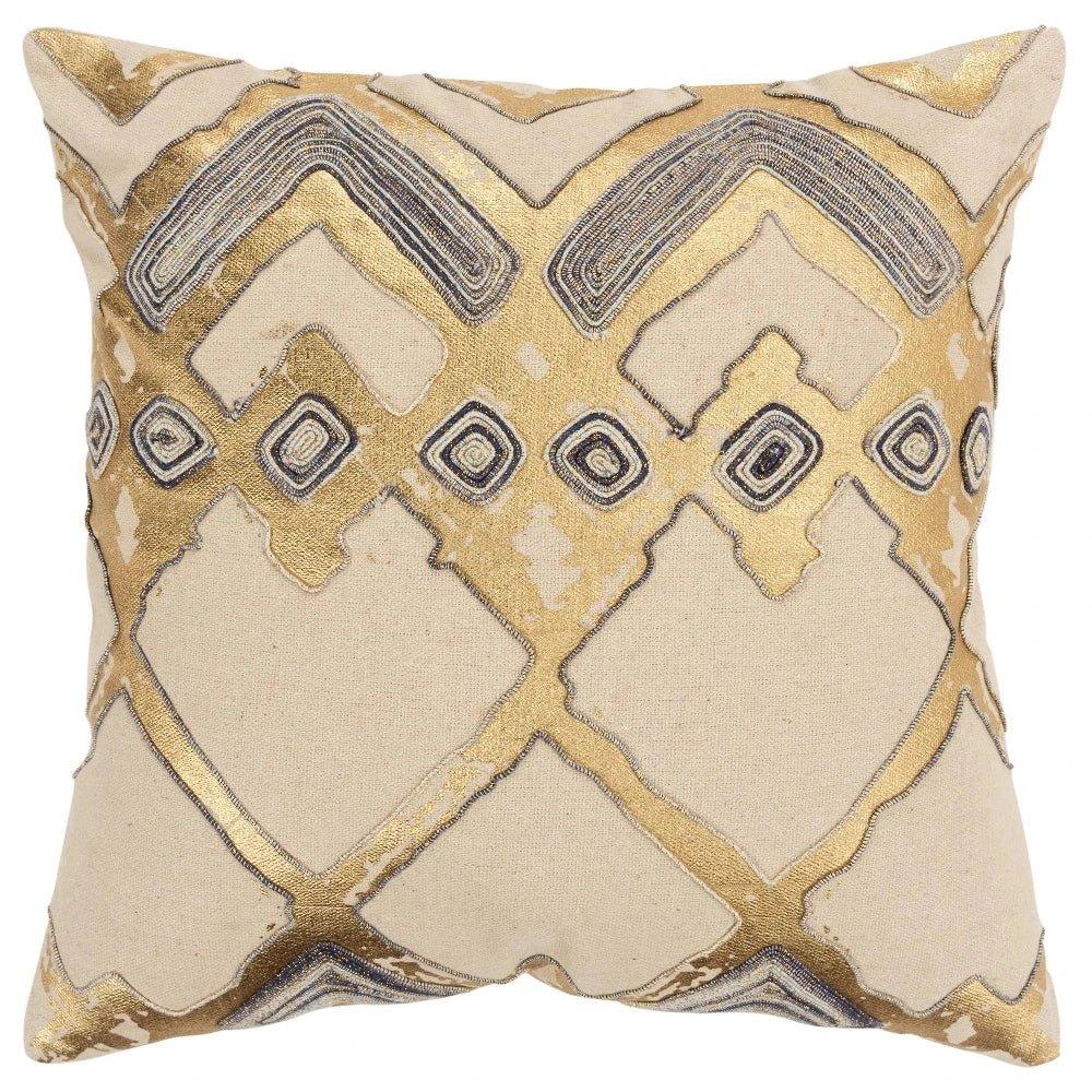 LOOMLAN Farro Gold Metallic Pillow With Insert