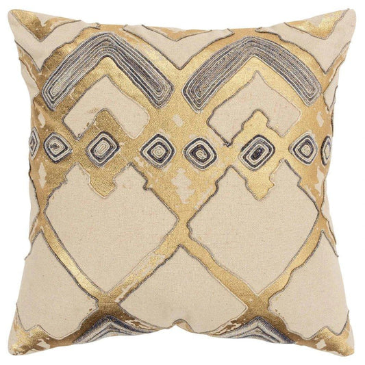 Farro Gold Metallic Pillow With Insert - LOOMLAN - LOOMLAN - Throw Pillows