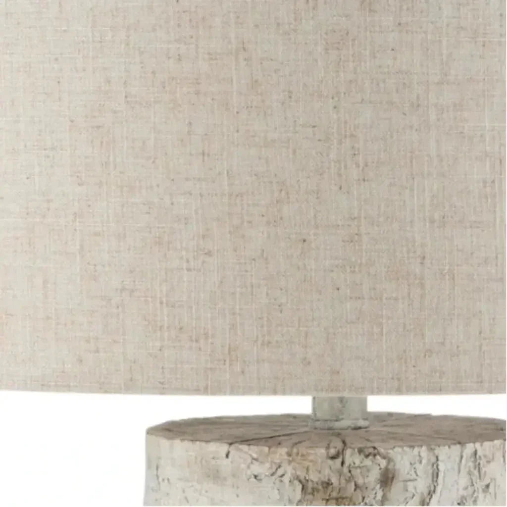 Faux Birch Rustic Cement Design Table Lamp - LOOMLAN - Currey & Co - Table Lamps