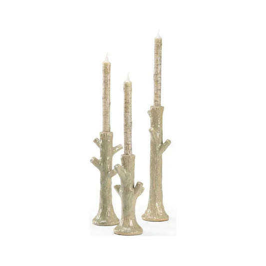 Faux Bois Nature - Inspired Patio Candleholder (Set of 3) - LOOMLAN - Wildwood - Candle Holders