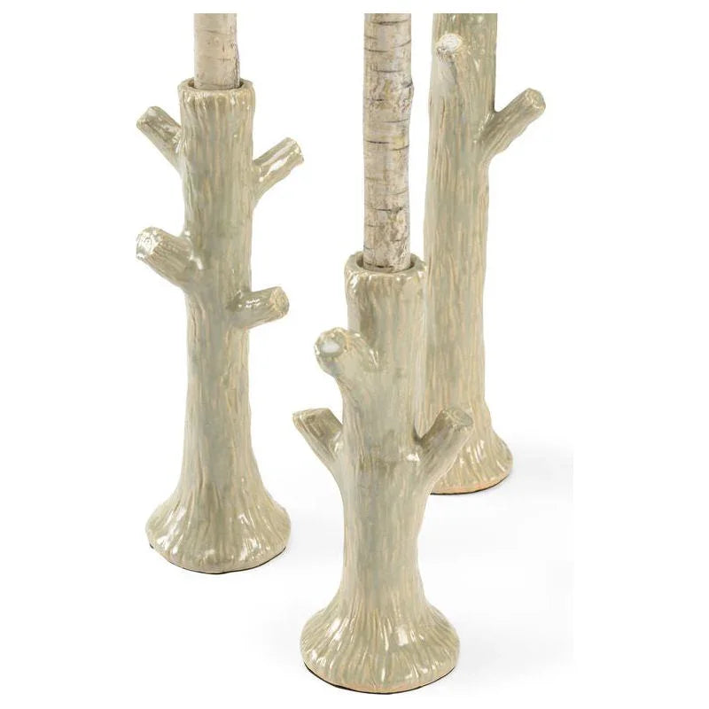 Faux Bois Nature - Inspired Patio Candleholder (Set of 3) - LOOMLAN - Wildwood - Candle Holders