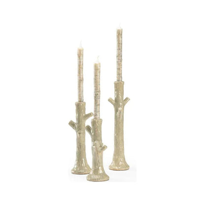 Faux Bois Nature - Inspired Patio Candleholder (Set of 3) - LOOMLAN - Wildwood - Candle Holders