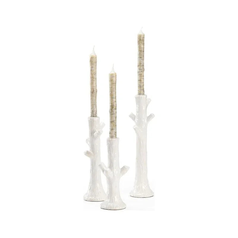 Faux Bois Nature - Inspired Patio Candleholder (Set of 3) - LOOMLAN - Wildwood - Candle Holders