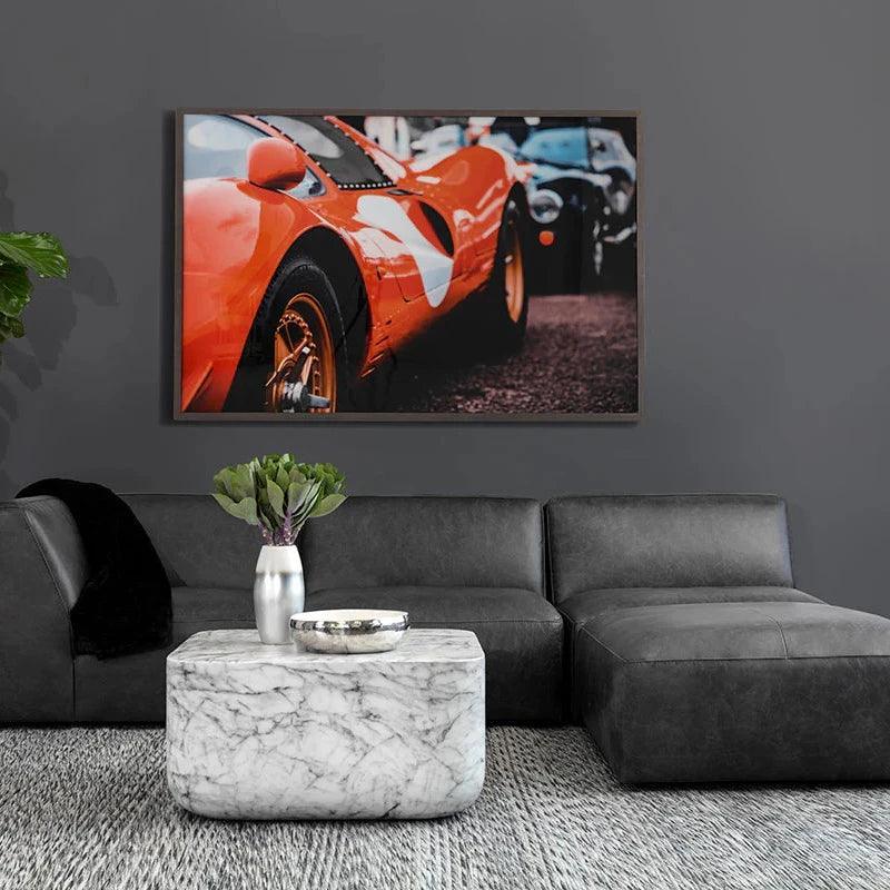 Ferrari Wall Art - Charcoal - 72" x 48"-Framed Wall Art-SUNPAN-LOOMLAN