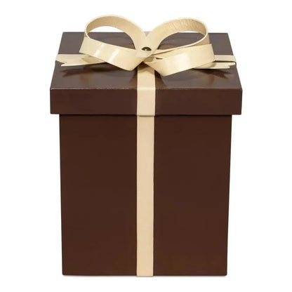 Ferrell Leather Chocolate Brown Holiday Boxes 3PC - LOOMLAN - Sarreid - Boxes & Bowls