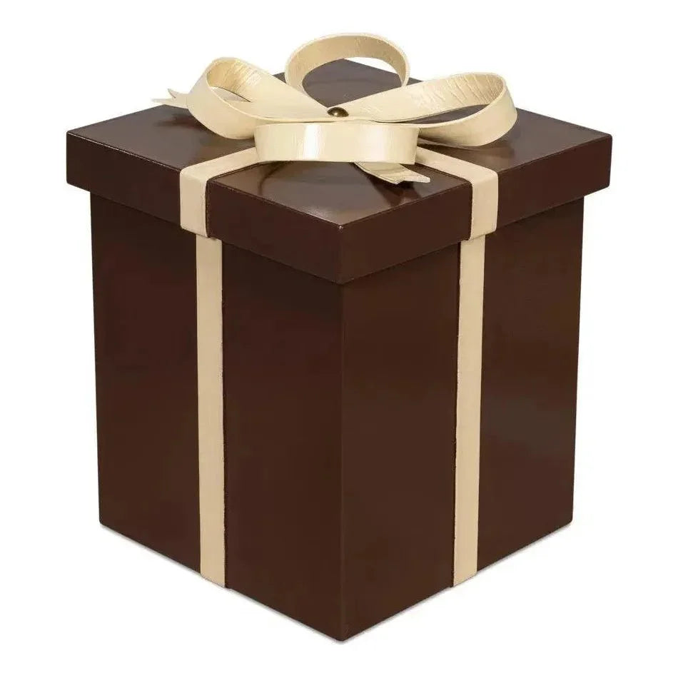Ferrell Leather Chocolate Brown Holiday Boxes 3PC - LOOMLAN - Sarreid - Boxes & Bowls