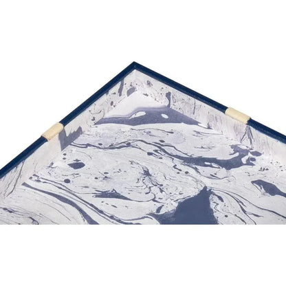 Ferrell Leather & Mdf Blue Holiday Boxes Set of 3 - LOOMLAN - Sarreid - Boxes & Bowls