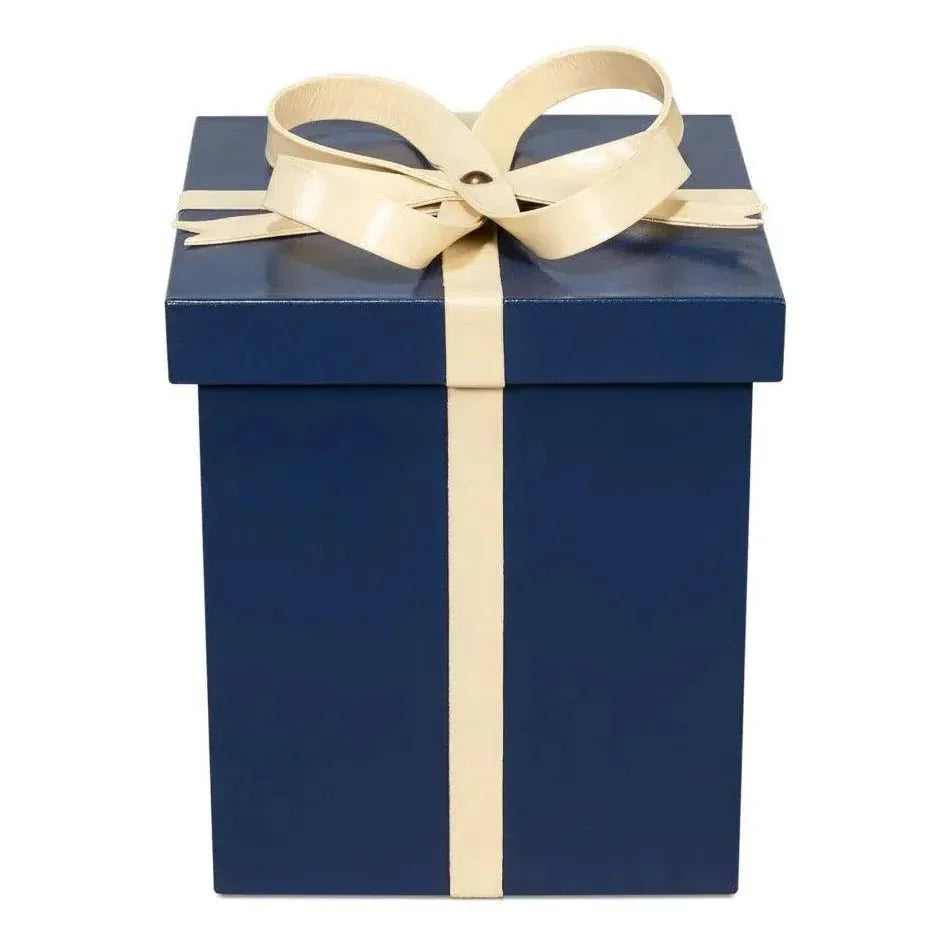 Ferrell Leather & Mdf Blue Holiday Boxes Set of 3 - LOOMLAN - Sarreid - Boxes & Bowls