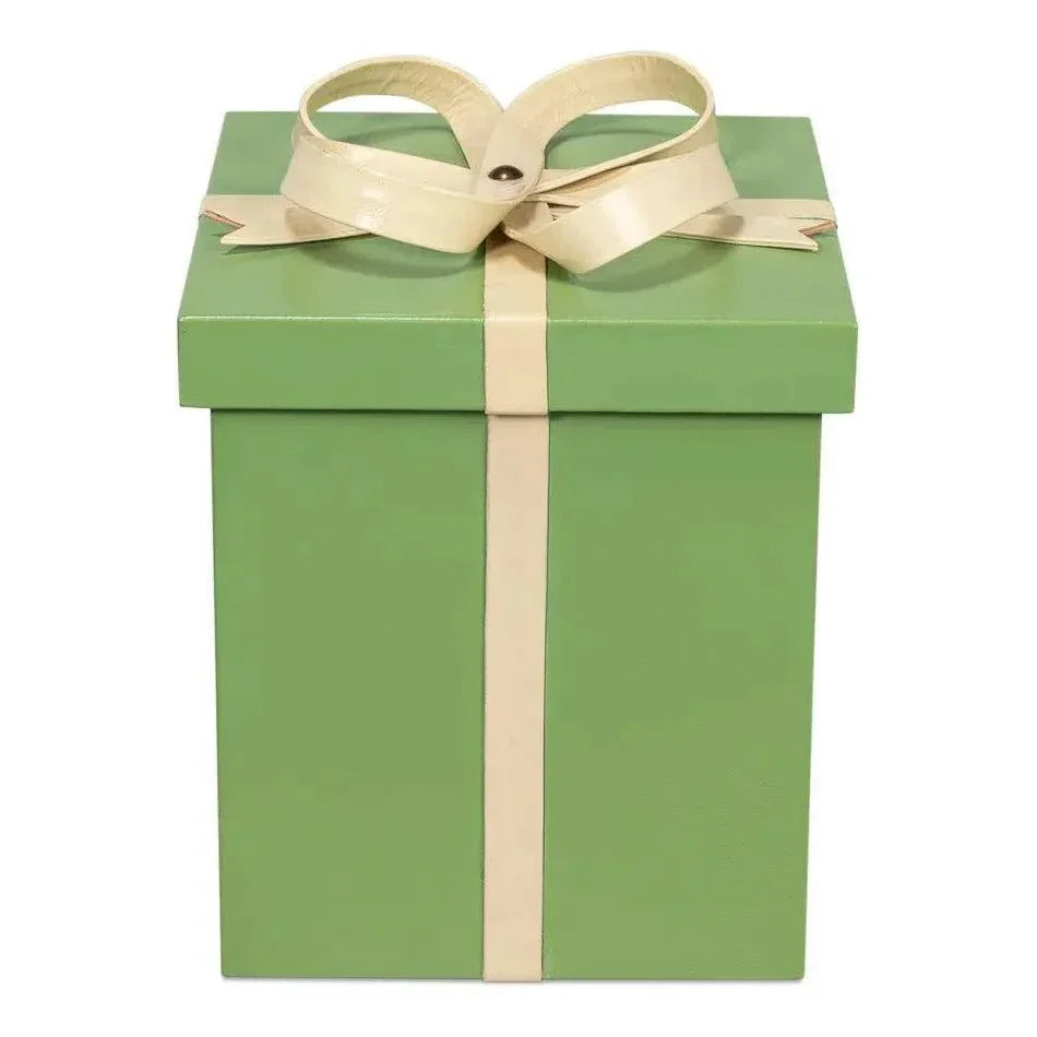 Ferrell Leather & Mdf Green Holiday Boxes Set of 3 - LOOMLAN - Sarreid - Boxes & Bowls