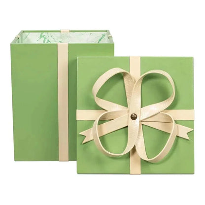 Ferrell Leather & Mdf Green Holiday Boxes Set of 3 - LOOMLAN - Sarreid - Boxes & Bowls